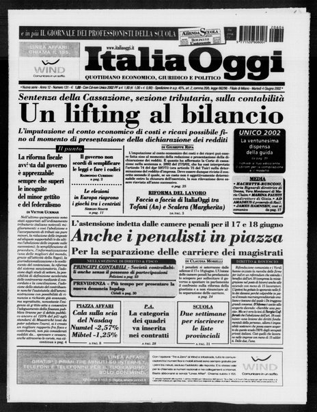 Italia oggi : quotidiano di economia finanza e politica